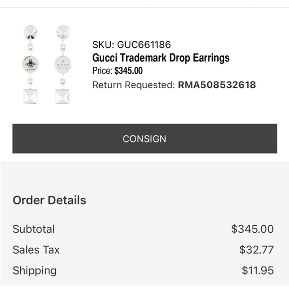 Authentic sterling silver Gucci earrings - Picture 2 of 4